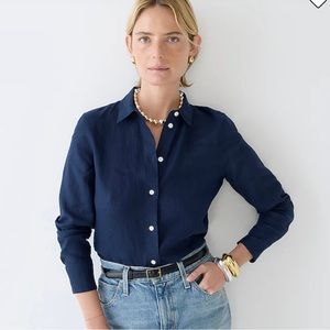 J.Crew Linen Button Down Top